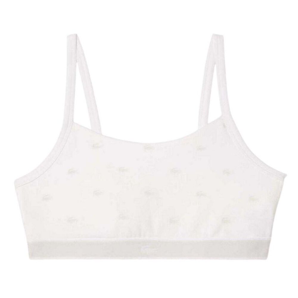 Lacoste Womens/Ladies Logo All-Over Print Bralette / White